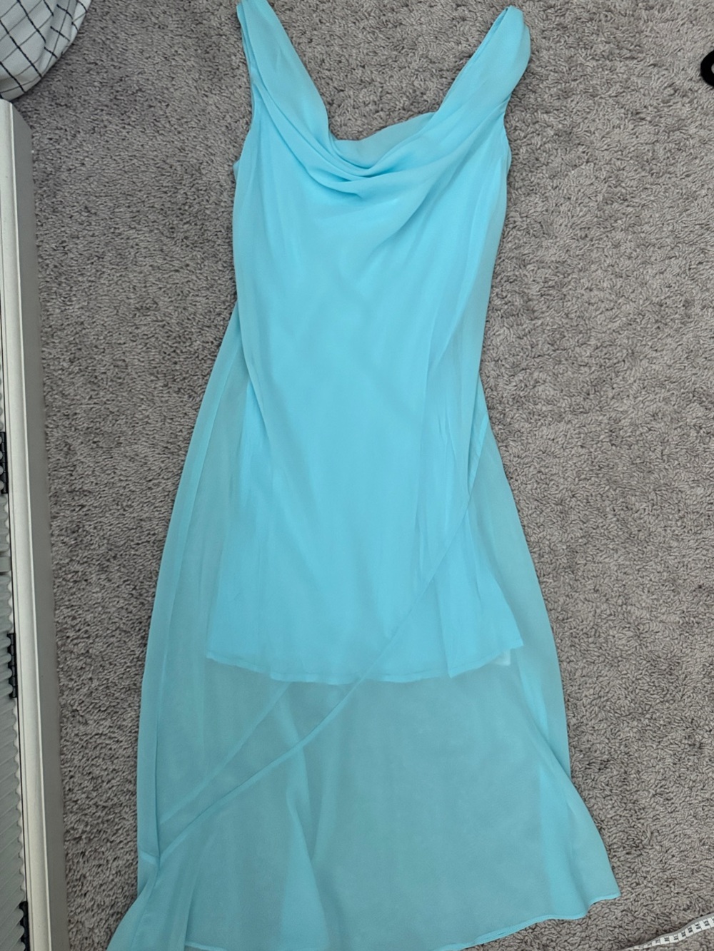Abercrombie Classic Aqua Cowl Neck Chiffon Dress
